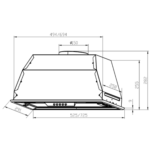 Вытяжка встраиваемая LEX GS Bloc P 900 Black