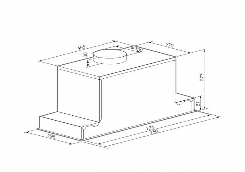 Вытяжка встраиваемая GRAUDE LB 75.1 W, белый