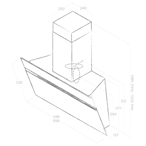Вытяжка каминная Elica Stripe Urban Zinc/A/90 (PRF0147739)