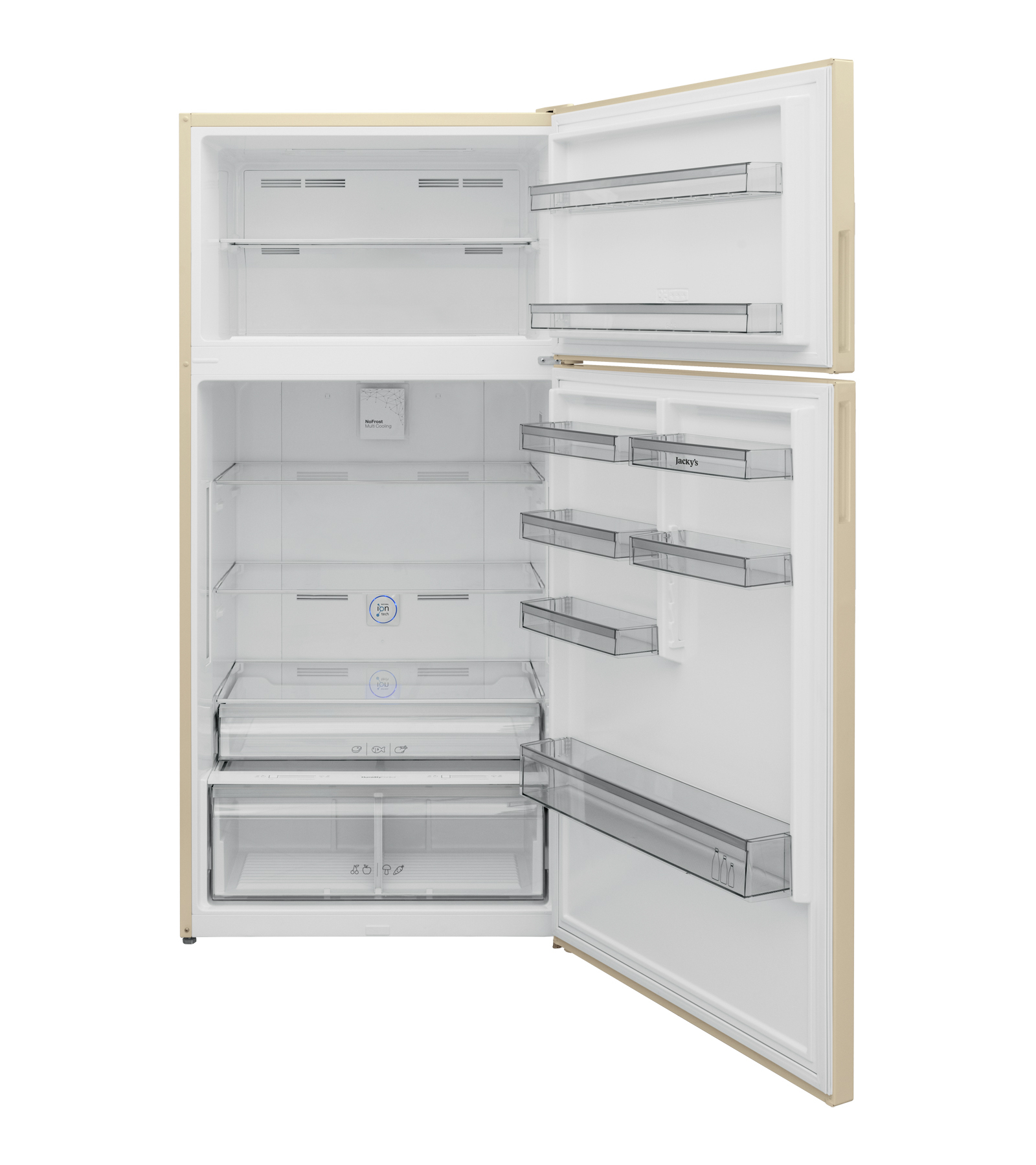 Холодильник Jacky's JR FV570EN, мраморный бежевый