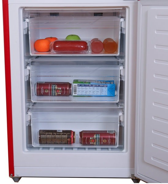 Холодильник ASCOLI ARDRFR375WE, красный