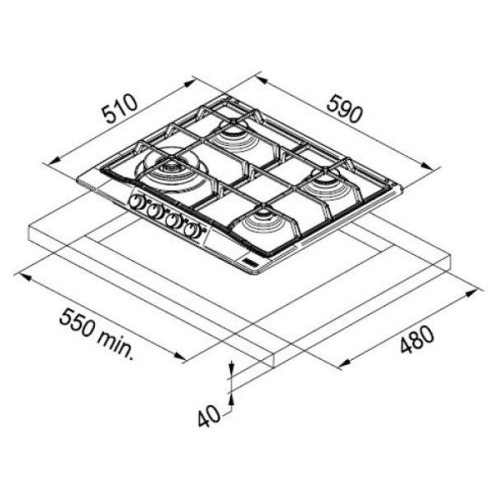 Варочная панель газовая FRANKE FHTL 604 3G TC OA C