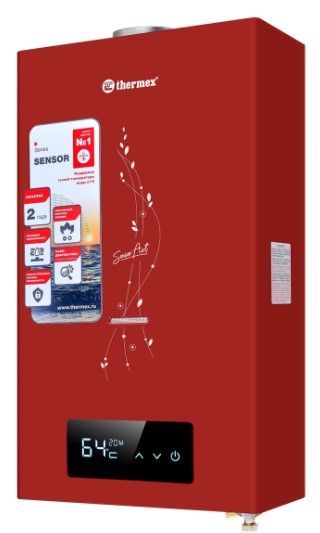 Водонагреватель проточный газовый Thermex S 20 MD Art Red