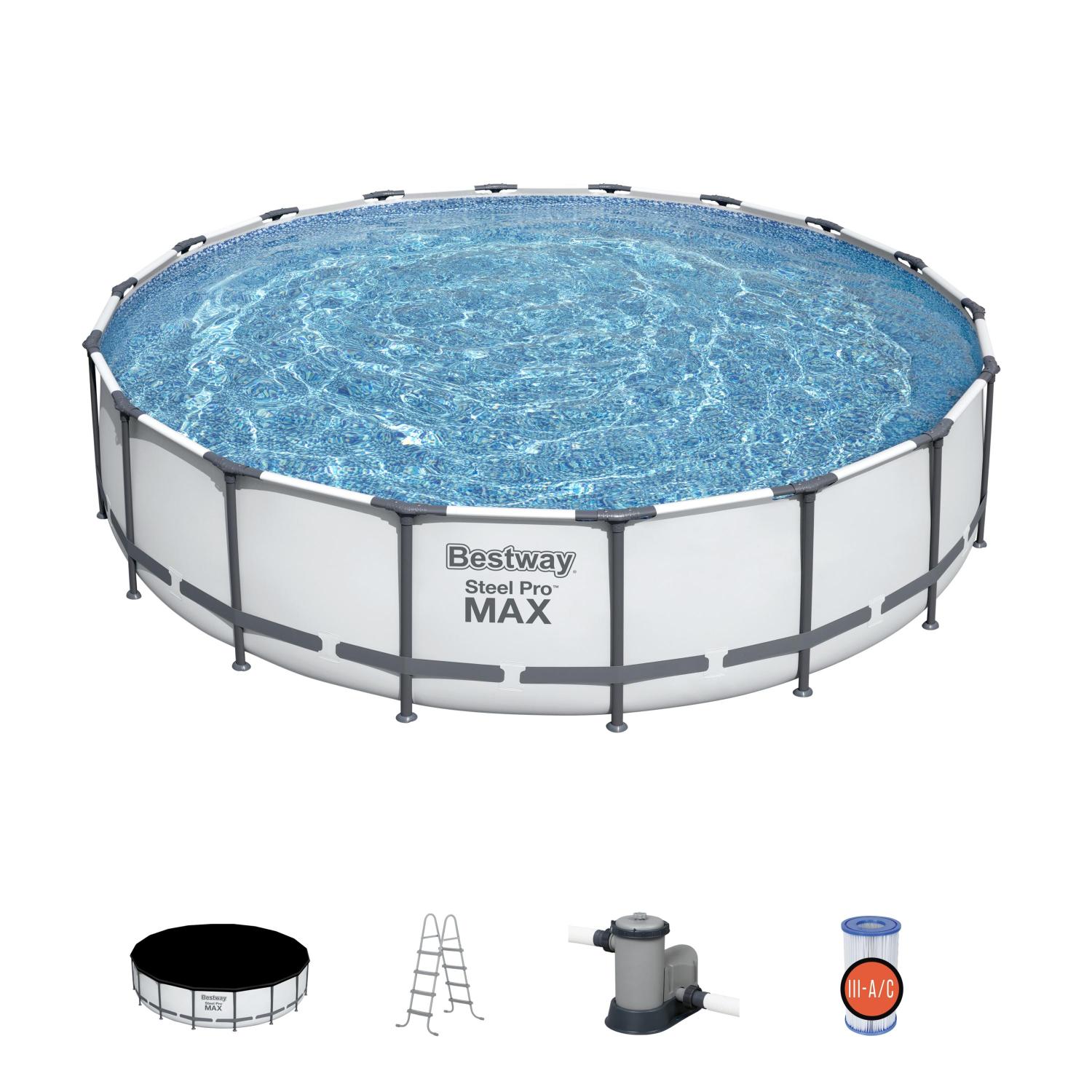 Бассейн каркасный Bestway Steel Pro Max 56462 BW 549x122 см