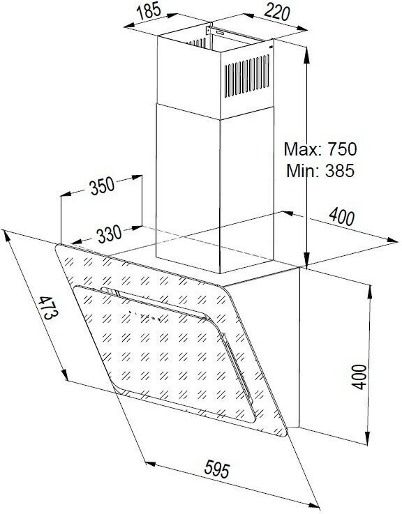 Вытяжка встраиваемая Korting KHC 67590 GN