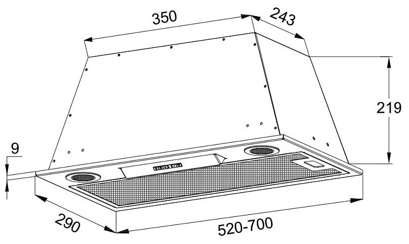 Вытяжка встраиваемая Korting KHI 9755 N