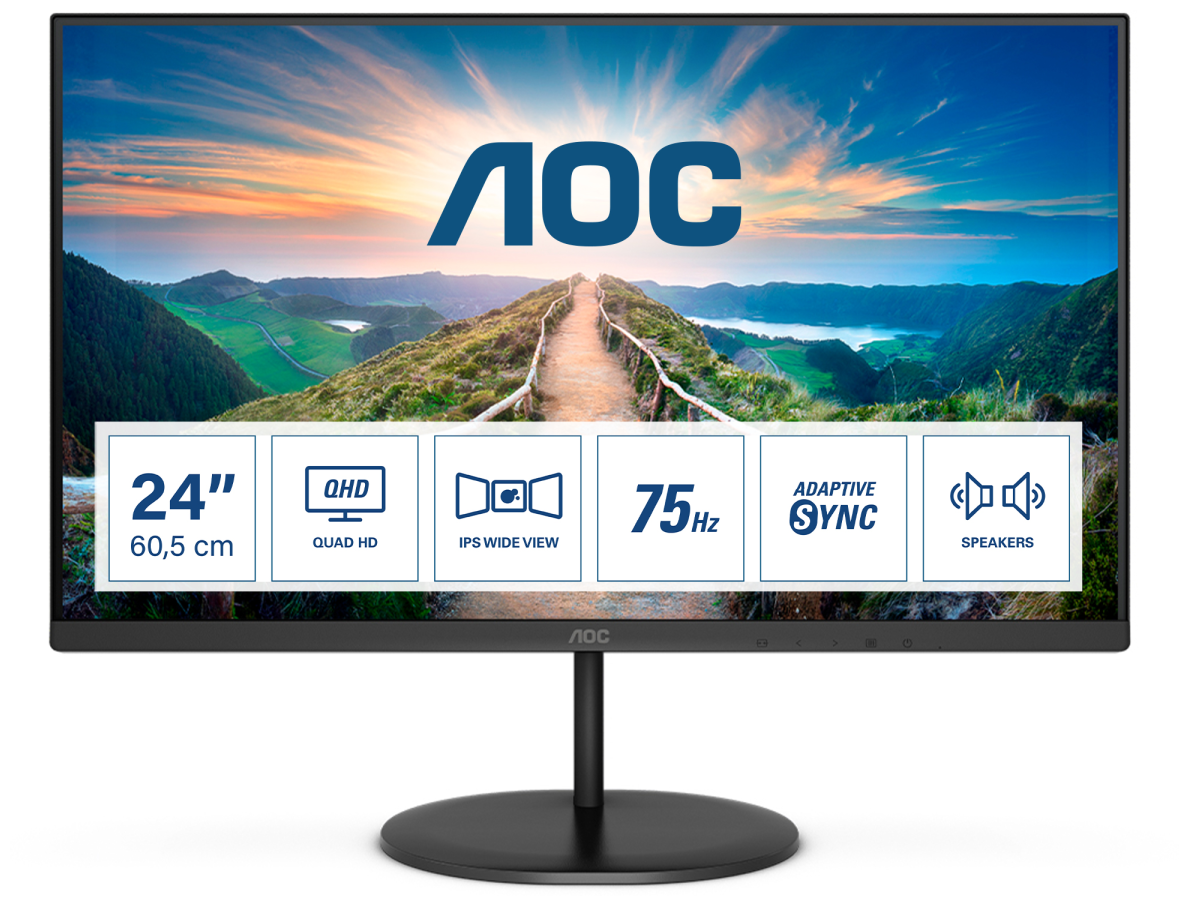 Монитор AOC Q24V4EA черный