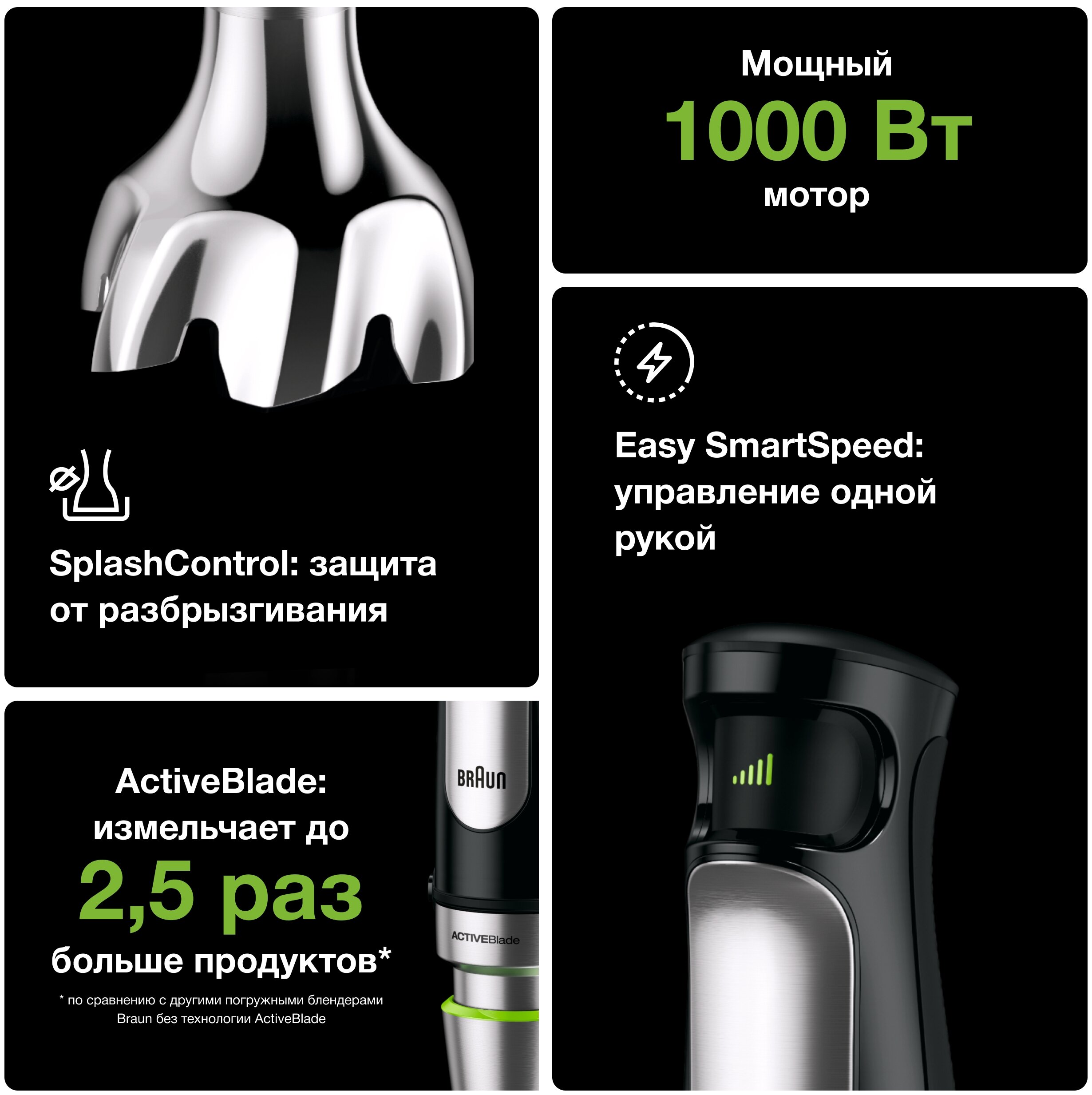 Блендер погружной Braun MQ7045 черный