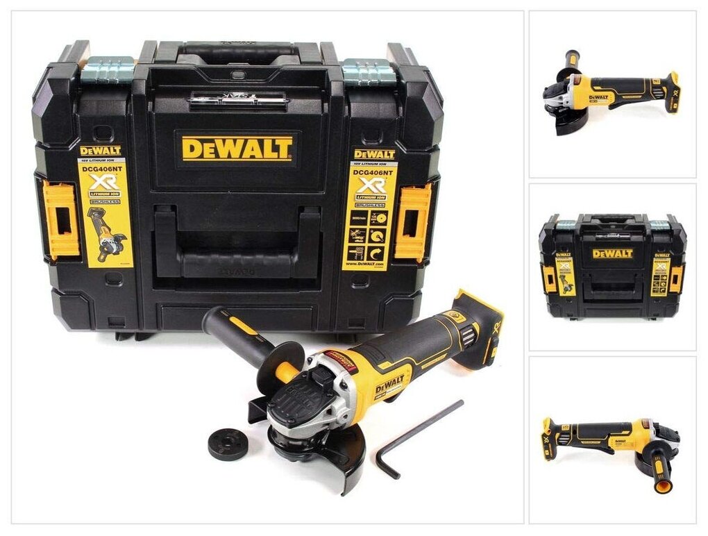 Угловая шлифмашина (болгарка) аккумуляторная DeWALT DCG406NT-XJ (кейс, без АКБ и ЗУ)