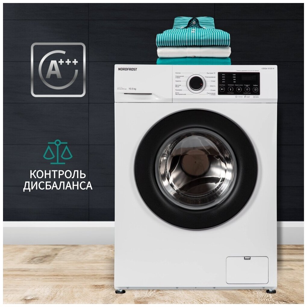 Стиральная машина NORDFROST i-DDQ4 7120 W, черный люк