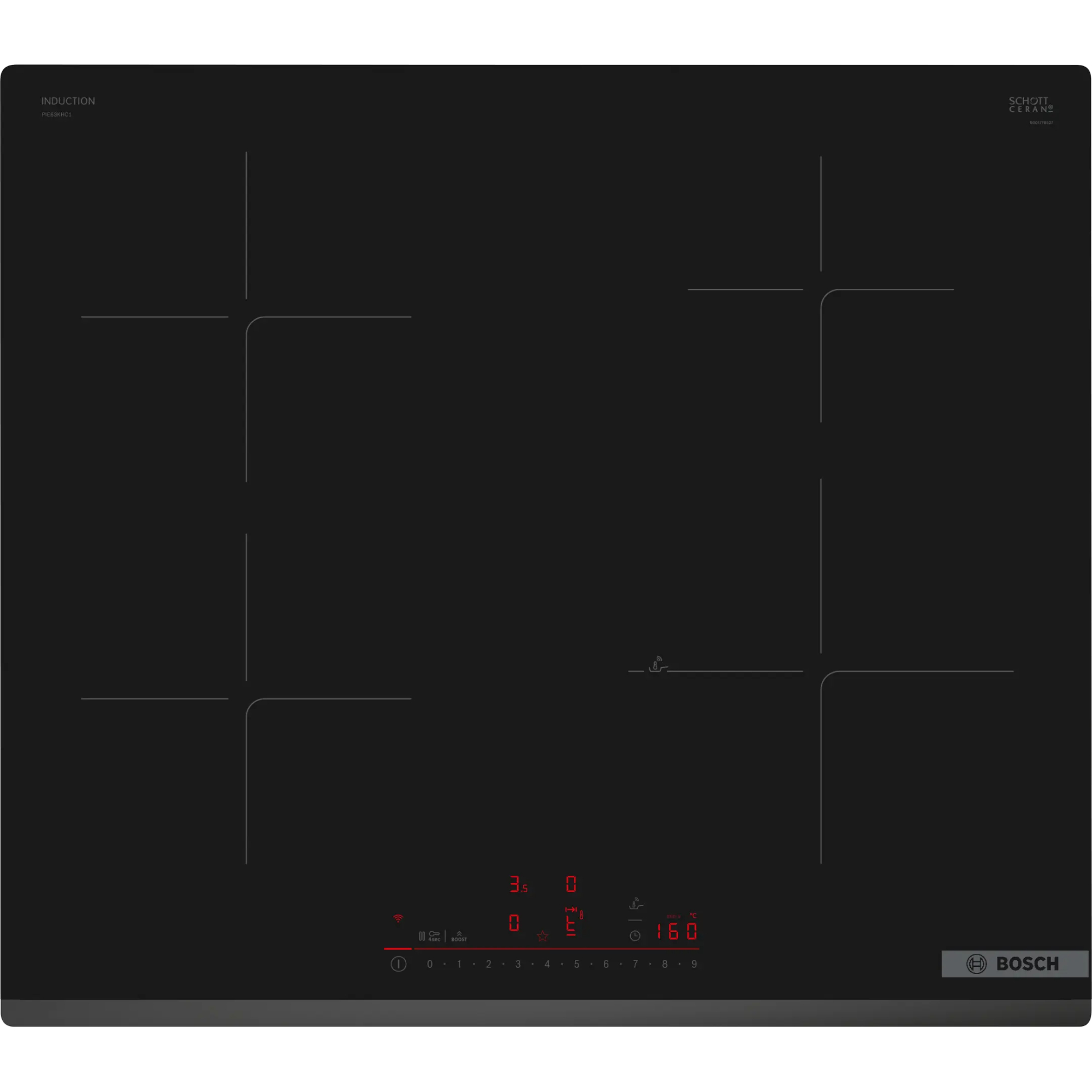 Варочная панель индукционная Bosch PIE63KHC1Z, черный