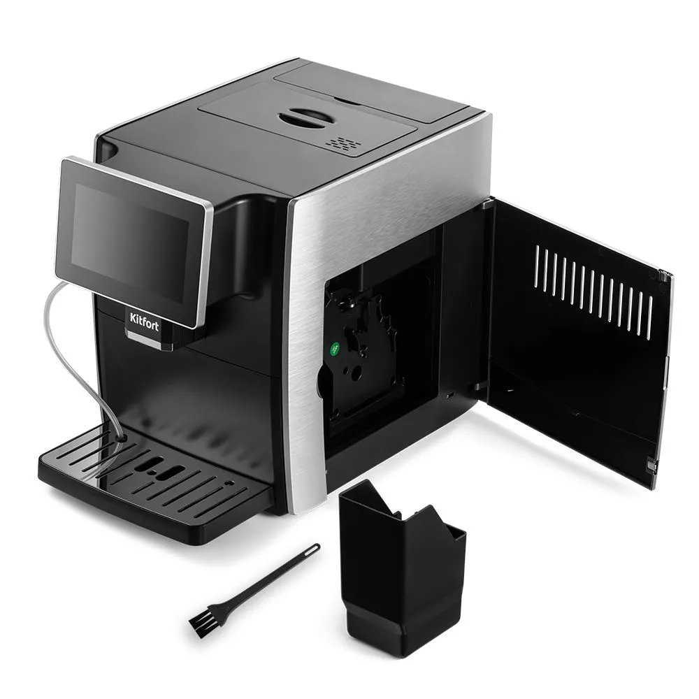 Кофемашина автоматическая Kitfort КТ-7373, серебристый/черный