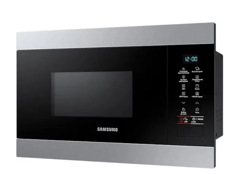 Микроволновая печь встраиваемая Samsung MG22M8074AT/BW, серебряный/черный