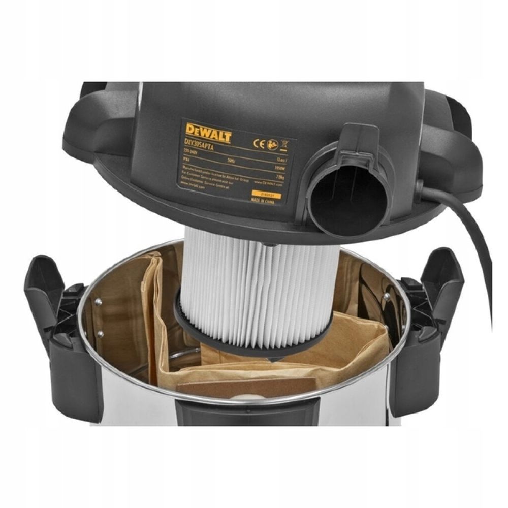 Пылесос промышленный DeWalt DXV30SAPTA-QT, черный/серебристый