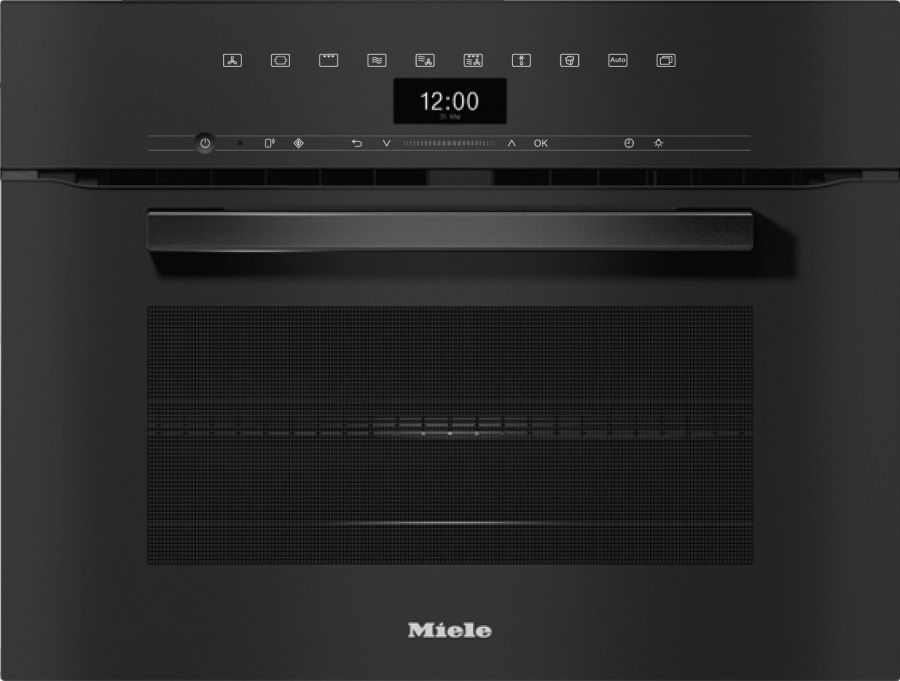 Духовой шкаф электрический с СВЧ Miele H 7440 BM Obsidian Black, черный обсидиан