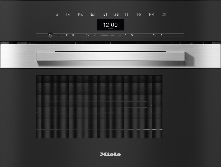 Паровая печь встраиваемая с СВЧ Miele DGM 7440 EDST/CLST, черный/нерж.сталь