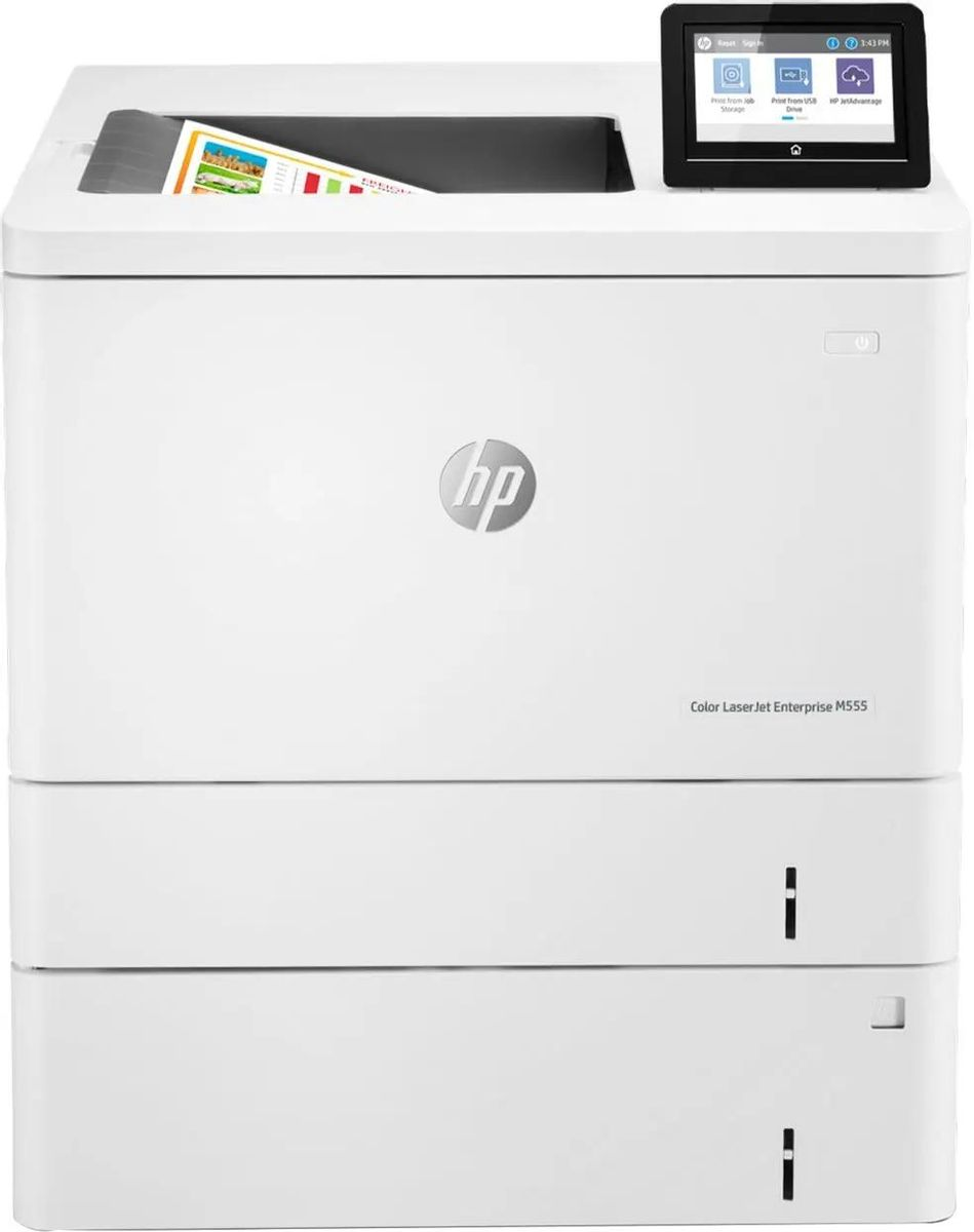 Принтер лазерный HP Color LaserJet Enterprise M555x (7ZU79A), белый