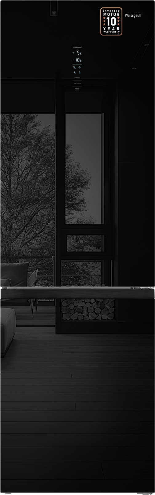 Холодильник Weissgauff WRK 2000 Black Glass, черный