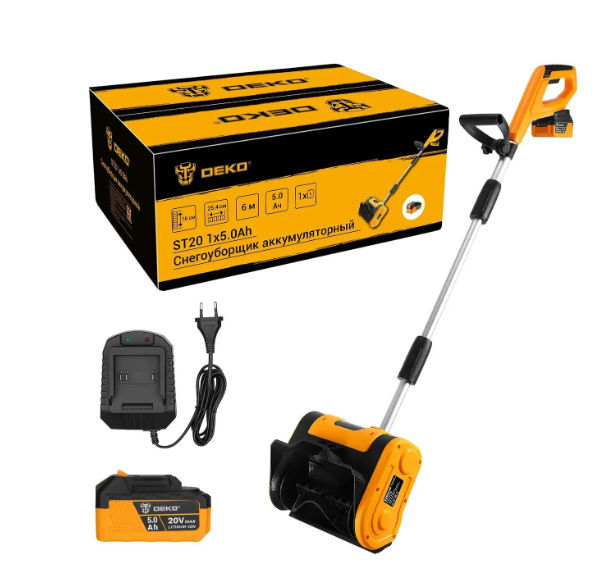 Снегоуборщик аккумуляторный DEKO ST20, арт. 085-4441 (с 1 АКБ и ЗУ)