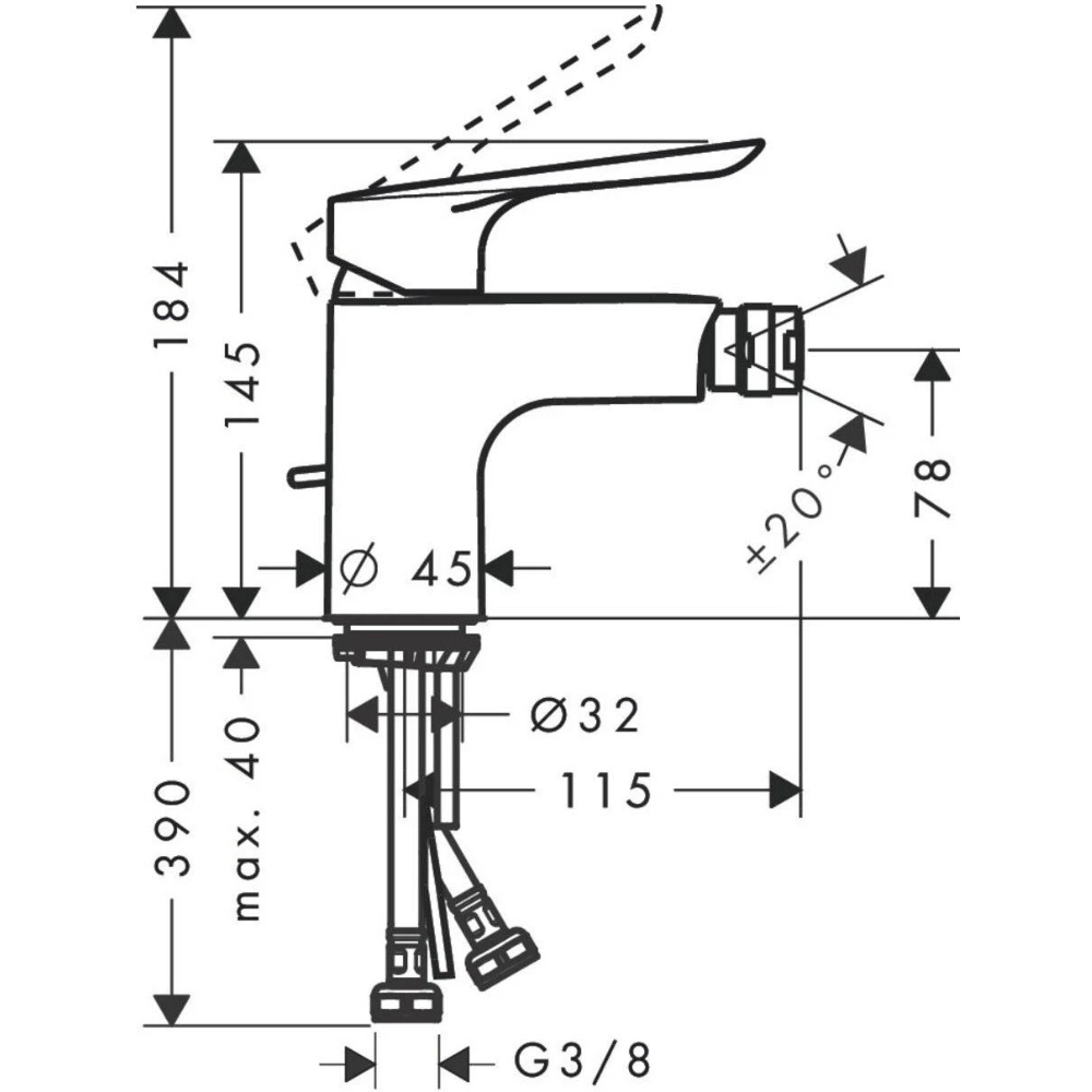 Смеситель для биде Hansgrohe Logis E 71232000, хром