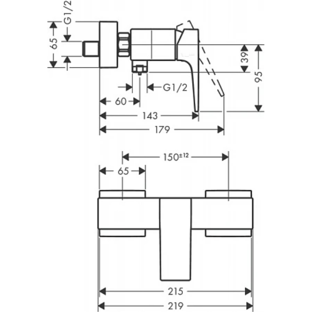 Смеситель для душа Hansgrohe Metropol 32560670, матовый черный