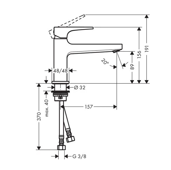 Смеситель для раковины Hansgrohe Metropol 74502000, хром