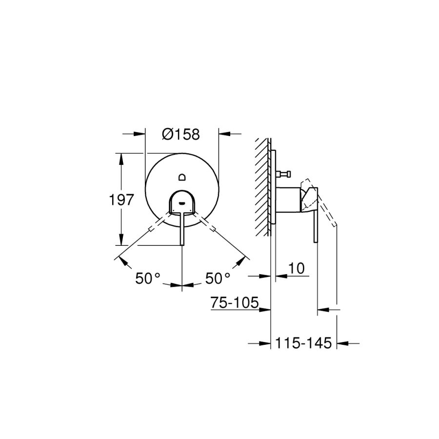 Смеситель для ванны и душа Grohe Plus 24060003, хром