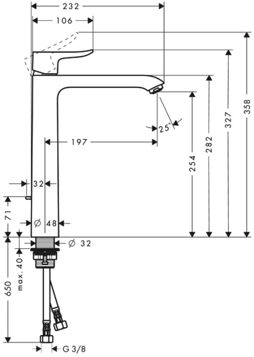 Смеситель для раковины Hansgrohe Metris 260 31082000 (с донным клапаном), хром