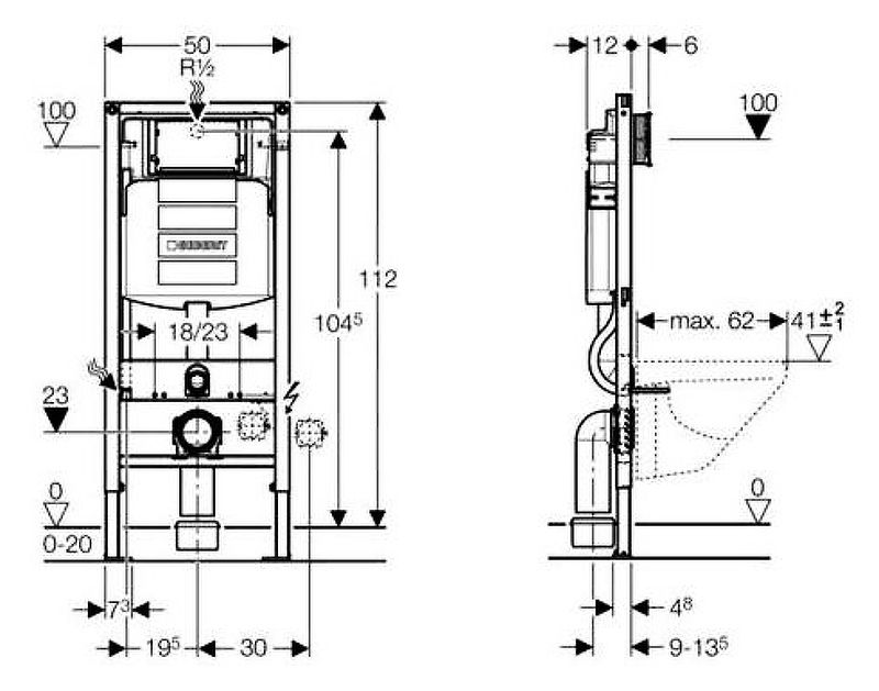 Система инсталляции для унитазов Geberit Duofix UP 320 111.300.00.5