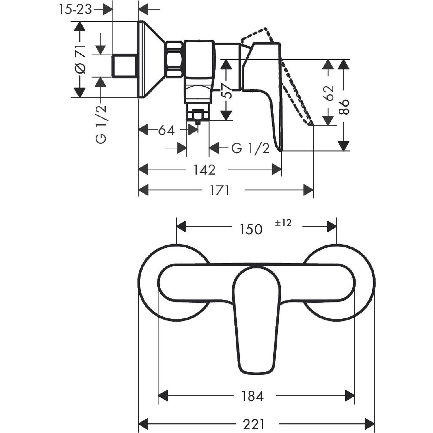 Смеситель для душа Hansgrohe Talis E 71760990, золото