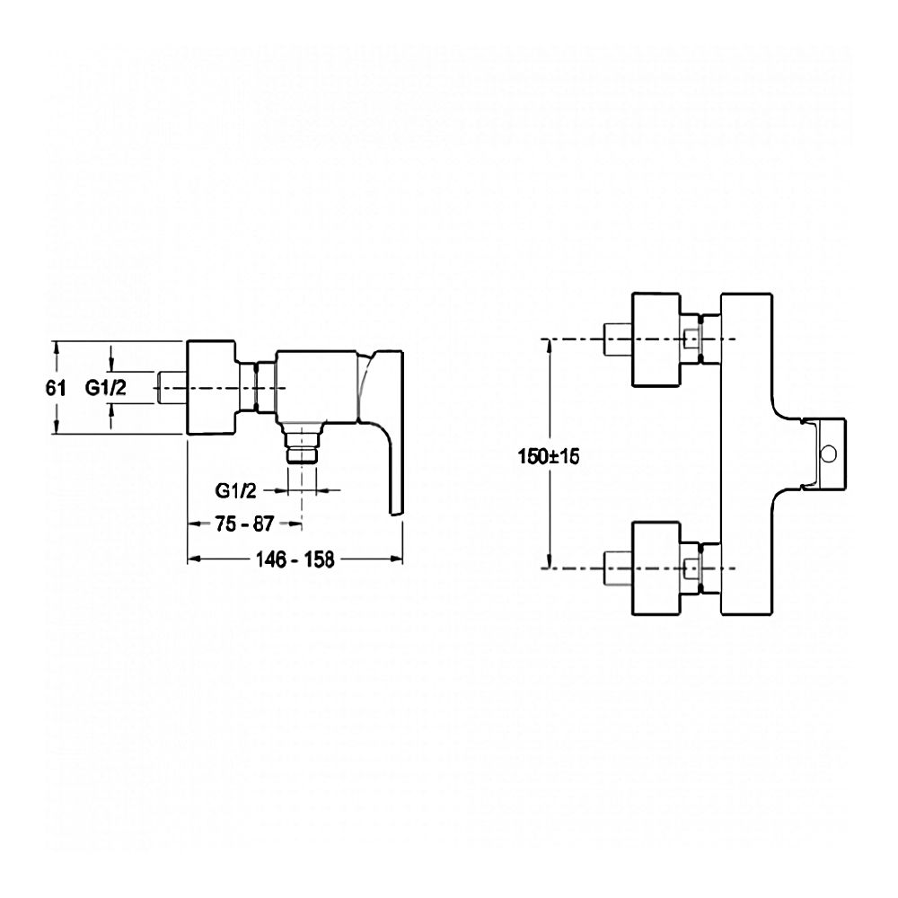 Смеситель для душа Jacob Delafon Strayt E45371-CP