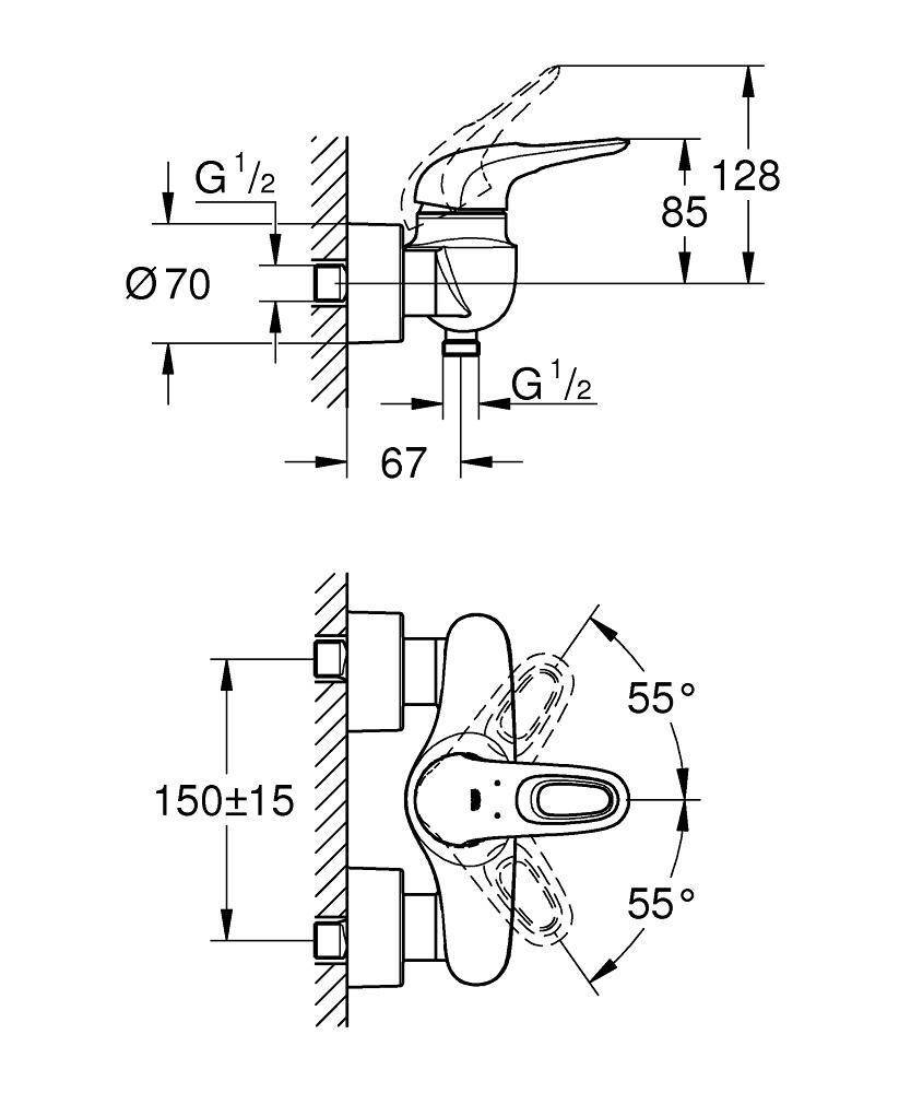 Смеситель для душа Grohe Eurostyle New 33590LS3, белый