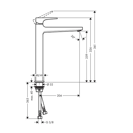 Смеситель для раковины Hansgrohe Metropol 74512000