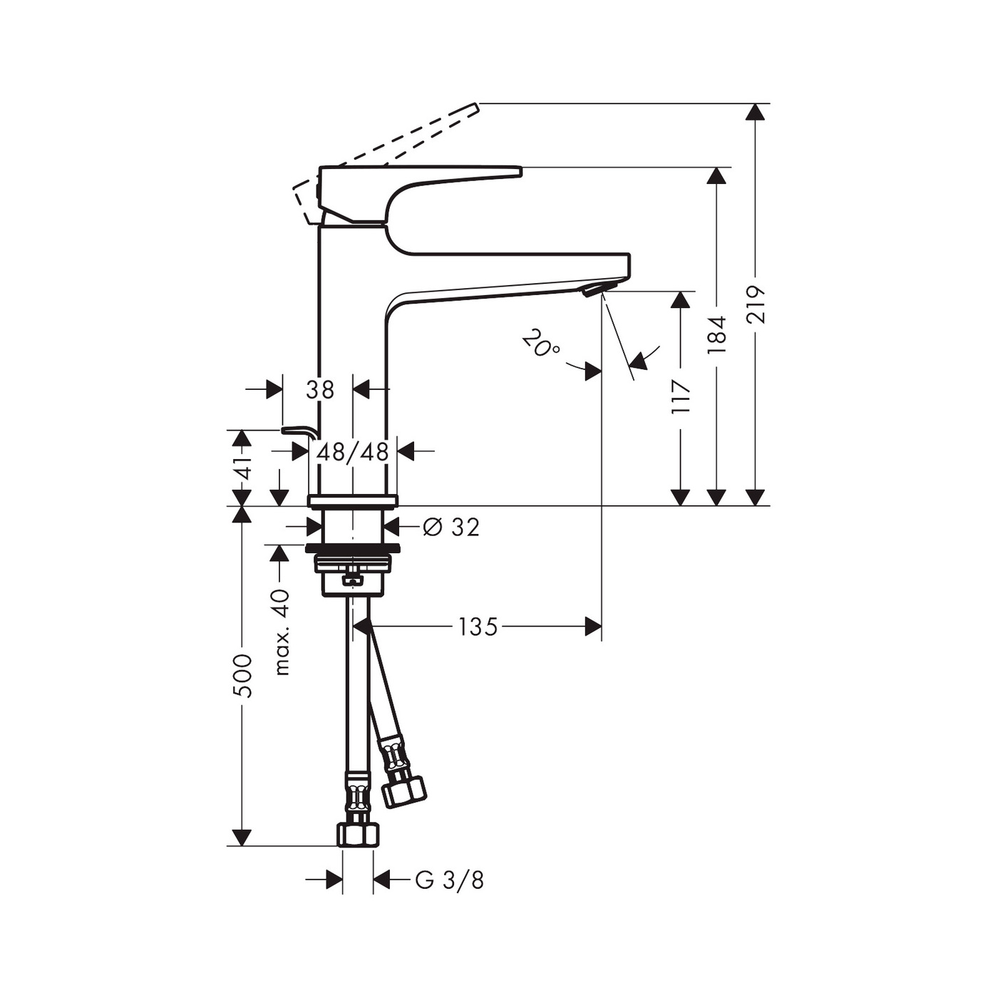 Смеситель для раковины Hansgrohe Metropol 74506000, хром