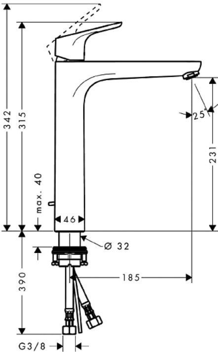 Смеситель для раковины Hansgrohe Focus 31531000 (с донным клапаном)