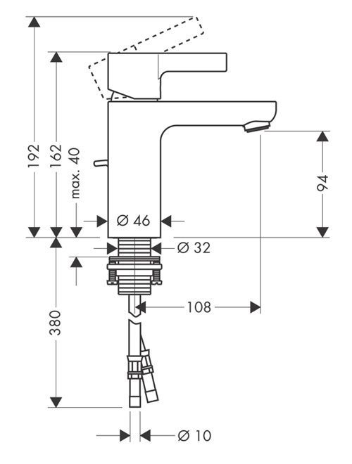 Смеситель для раковины Hansgrohe Metris S 31060000 (с донным клапаном)