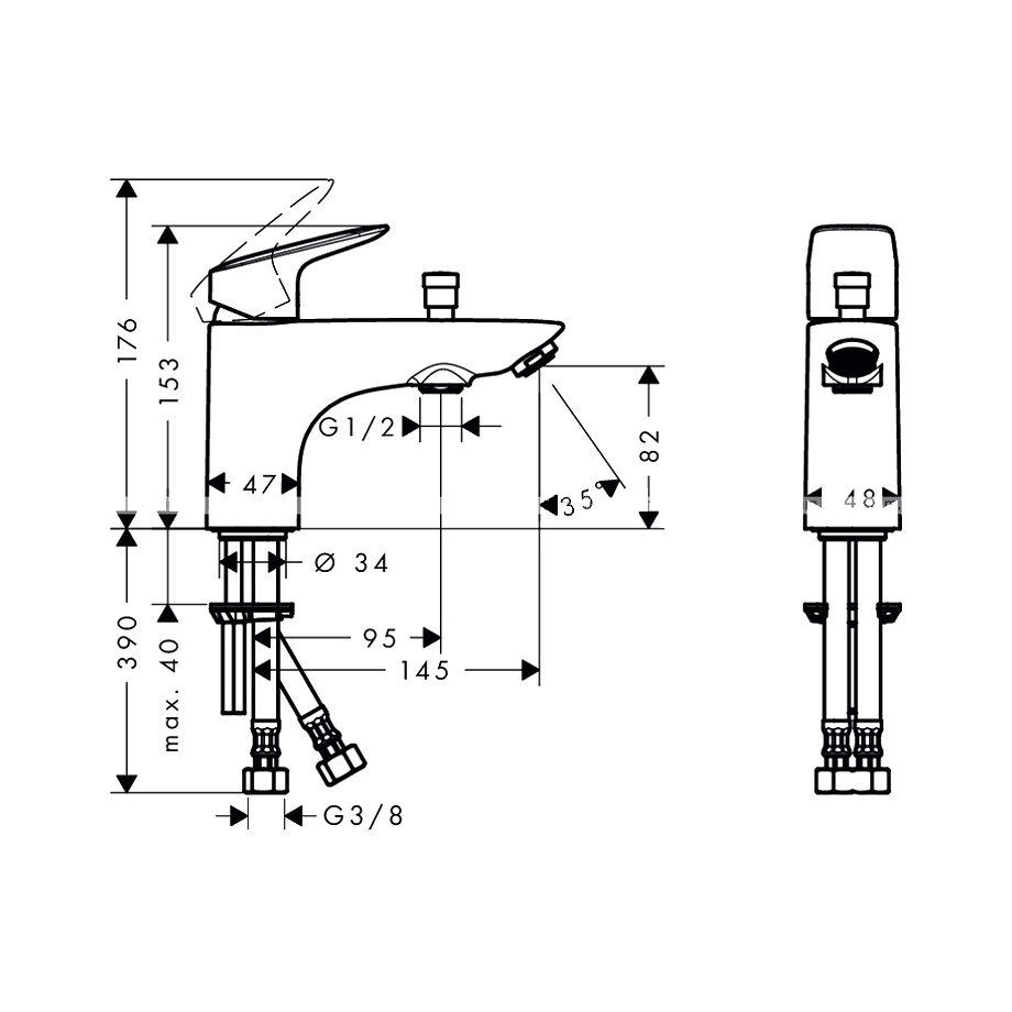 Смеситель на борт ванны Hansgrohe Logis 71312000