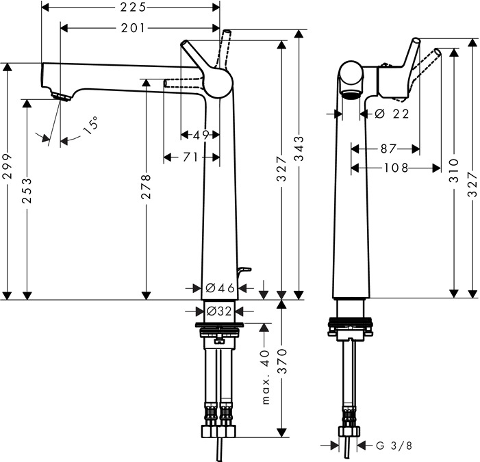 Смеситель для раковины Hansgrohe Talis S 72115000 (с донным клапаном)