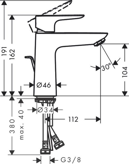Смеситель для раковины Hansgrohe Talis E 71710990 (с донным клапаном), золото
