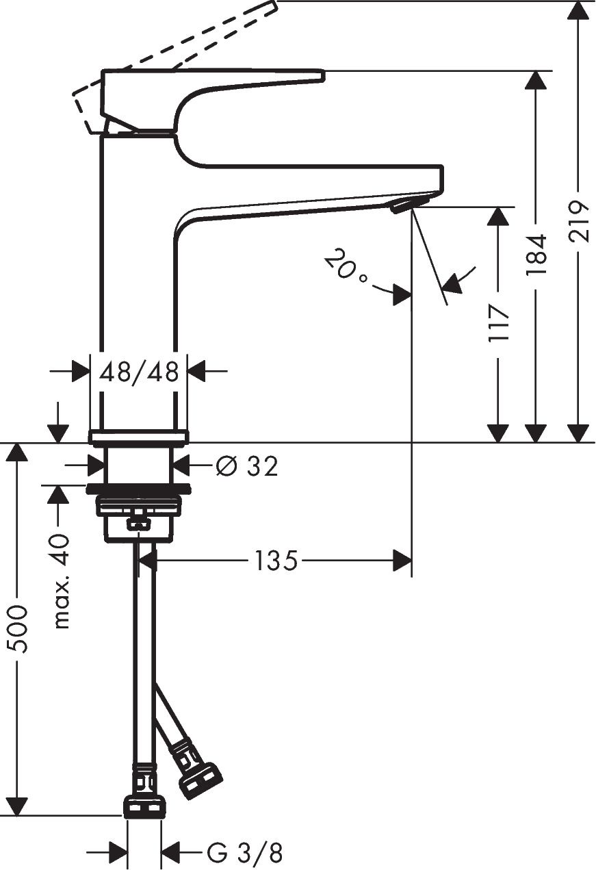 Смеситель для раковины Hansgrohe Metropol 32507990 (с донным клапаном), золото