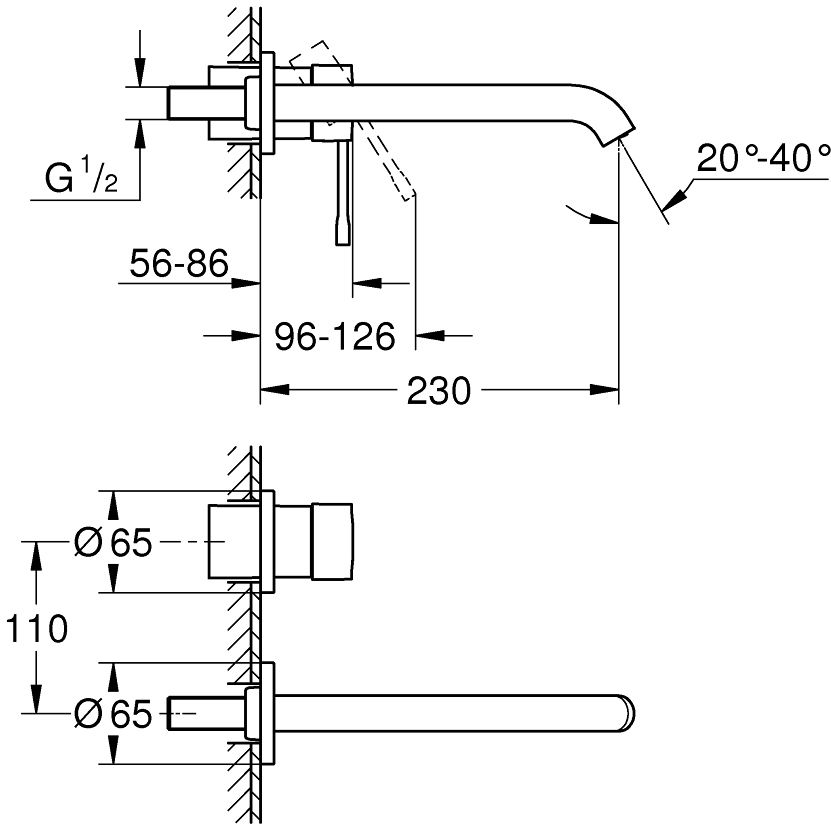 Смеситель для раковины Grohe Essence New 19967001