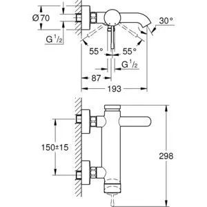 Смеситель для ванны с душем Grohe Essence New 33624001, хром