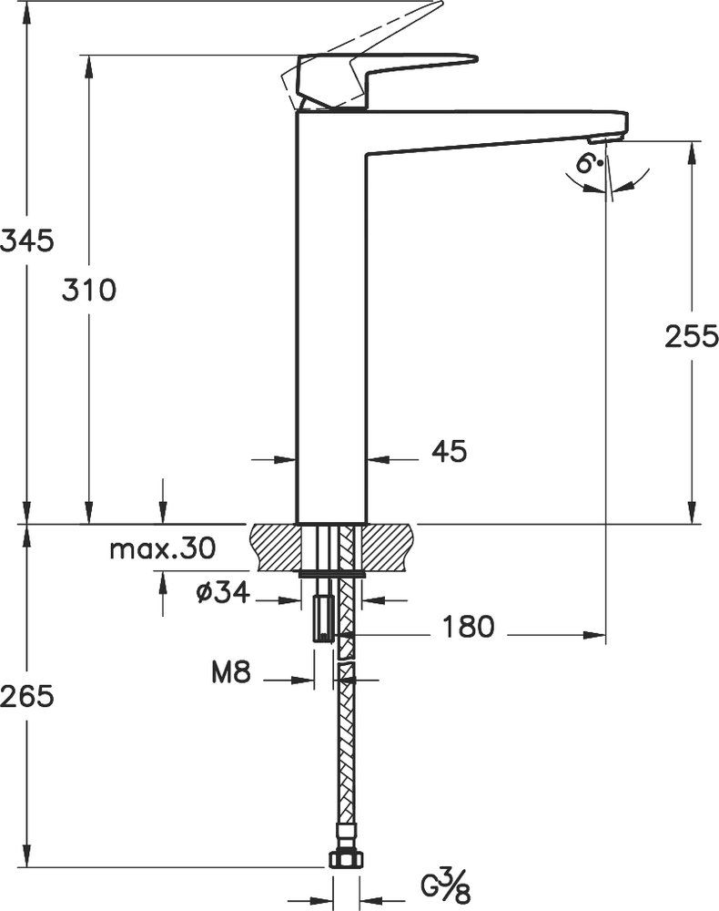 Смеситель для раковины VitrA Root Square A42733EXP, хром