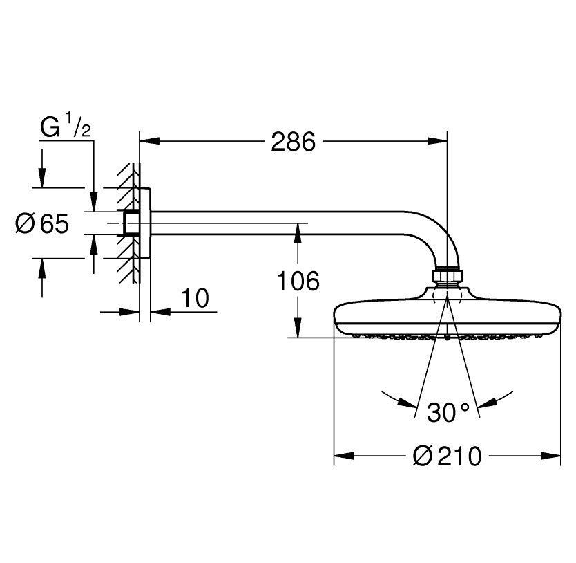 Верхний душ Grohe Tempesta 210 26411000