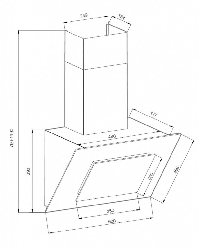 Вытяжка наклонная Graude DHK 60.0EL, бежевый
