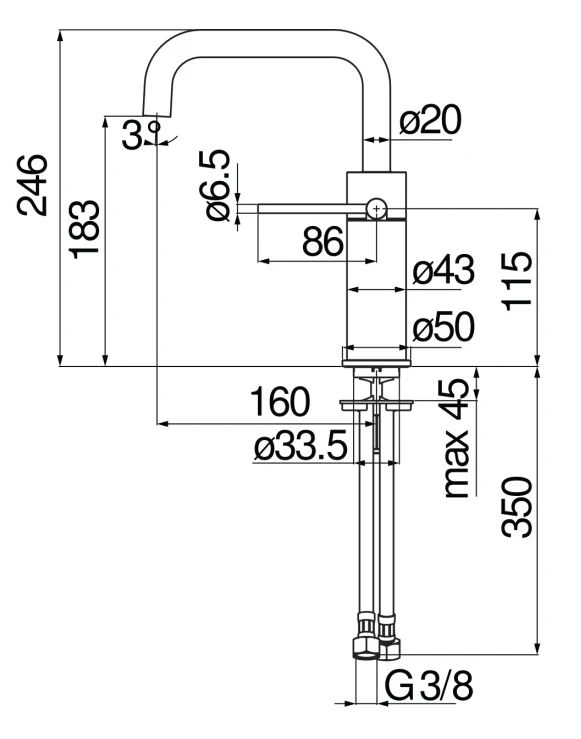 Смеситель для раковины Nobili Velis VE125118/3RCP, красное золото