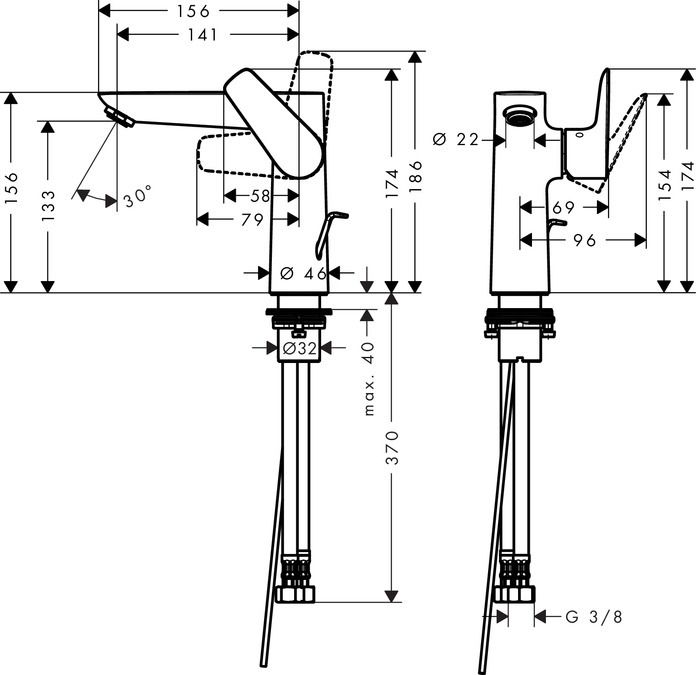 Смеситель для раковины Hansgrohe Talis E 71754990 (с донным клапаном), золото