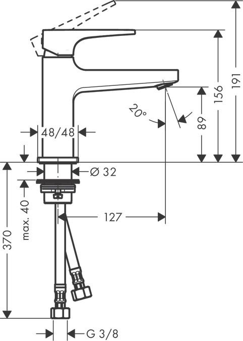 Смеситель для раковины Hansgrohe Metropol 32500670 (с донным клапаном), черный матовый