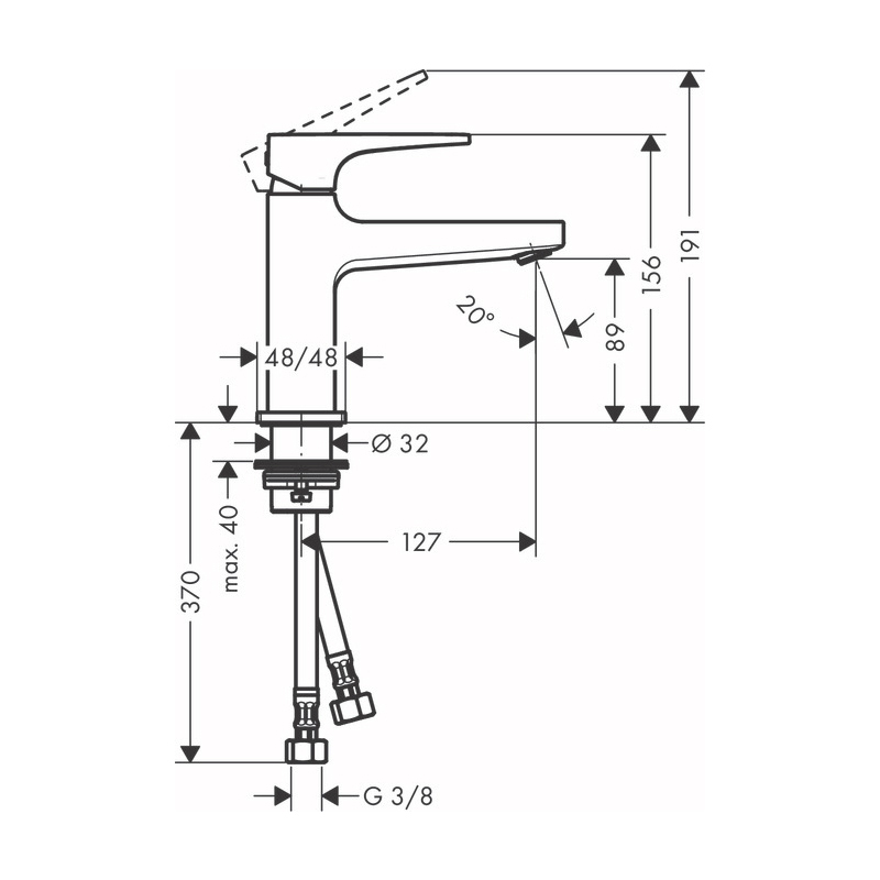 Смеситель для раковины Hansgrohe Metropol 32500700 (с донным клапаном), белый матовый