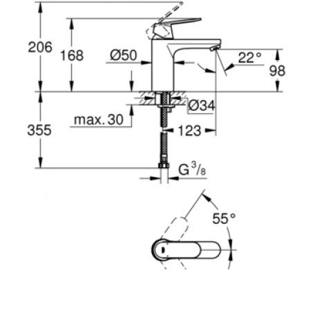 Смеситель для раковины Grohe Eurosmart Cosmopolitan 23327KW0, черный